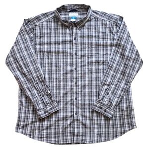 Columbia 3XL Gray Plaid Button Down Long Sleeve Shirt XXXL